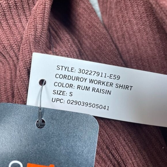 Bass Outdoor Corduroy Worker Shirt Rum Raisin Mens Small Shacket a1695 - Picture 3 of 10